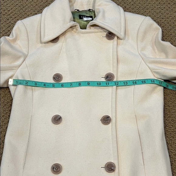 Vintage J. Crew Pea Coat size Small Cream Wool Blend Preppy Classic - Picture 13 of 17